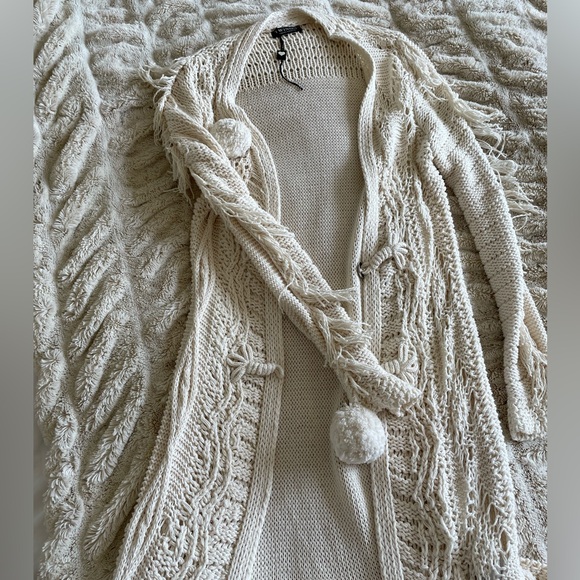 Beige long knit cardigan - Picture 4 of 6